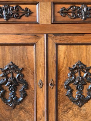 Vintage French Walnut and Pine Sideboard with Showcase-JXY-1723719