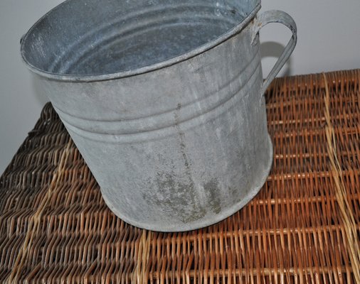 Vintage Galvanized Zinc Planter, 1950s-OXJ-1703849