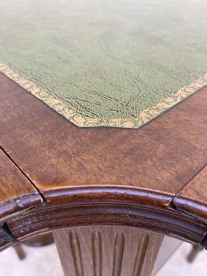 Vintage Game Table in Walnut with Green Leather, 1960-NOU-1771193