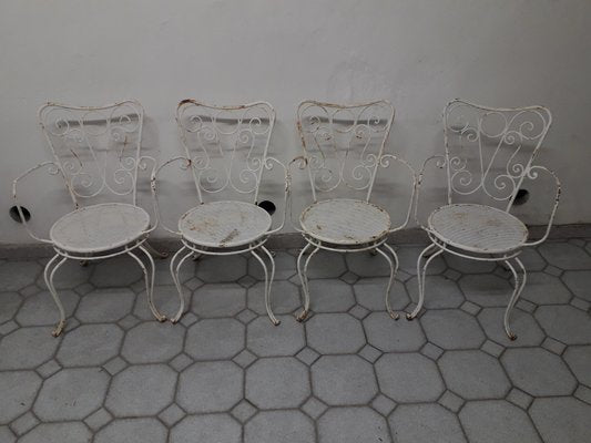 Vintage Garden Chairs in Iron, 1950s, Set of 4-AKA-1344204