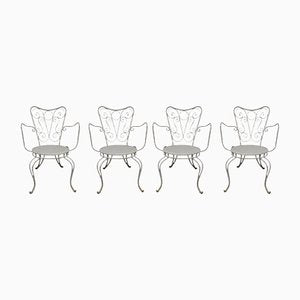 Vintage Garden Chairs in Iron, 1950s, Set of 4-AKA-1344204