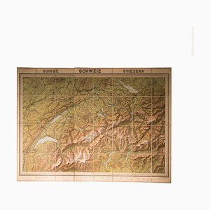 Vintage Geographical Map of Switzerland, 1930s-NZV-640773