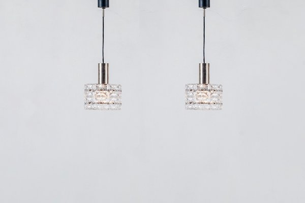 Vintage Geometric Crystal Prism Pendant Lamps from Kinkeldey, 1960s, Set of 2-QVY-738785