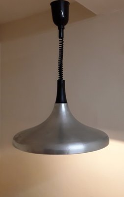 Vintage German Adjustable Ceiling Lamp in Shaped & Black Plastic from Erco, 1970s-HOI-1407346