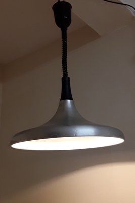 Vintage German Adjustable Ceiling Lamp in Shaped & Black Plastic from Erco, 1970s-HOI-1407346