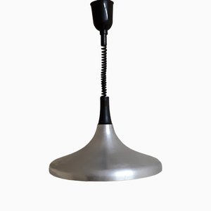 Vintage German Adjustable Ceiling Lamp in Shaped & Black Plastic from Erco, 1970s-HOI-1407346