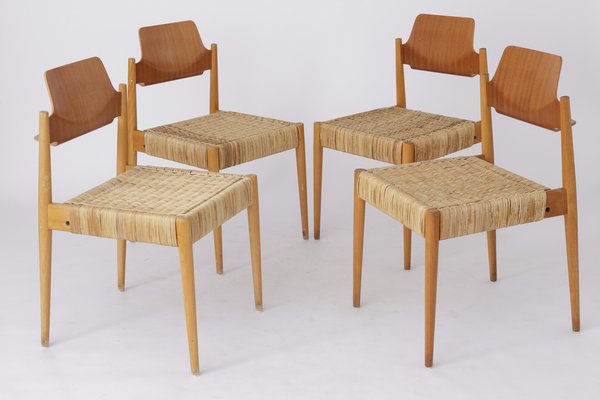 Vintage German Bauhaus SE19 Chairs by Egon Eiermann, 1950s, Set of 4-DOM-1404824