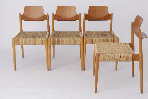 Vintage German Bauhaus SE19 Chairs by Egon Eiermann, 1950s, Set of 4-DOM-1404824