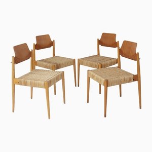 Vintage German Bauhaus SE19 Chairs by Egon Eiermann, 1950s, Set of 4-DOM-1404824