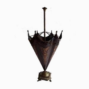 Vintage German Bronze, Brass and Copper Umbrella Stand, 1960s-HOI-665956