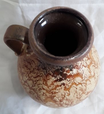 Vintage German Brown Beiger Glaze Ceramic Vase from Scheurich, 1980s-HOI-1336811