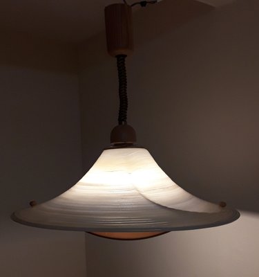 Vintage German Ceiling Lamp in Pine, 1980s-HOI-1794535