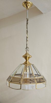 Vintage German Ceiling Lamp with Glazed Brass Frame from Imro-Leuchten, 1990s-HOI-2016530