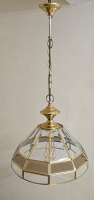 Vintage German Ceiling Lamp with Glazed Brass Frame from Imro-Leuchten, 1990s-HOI-2016530