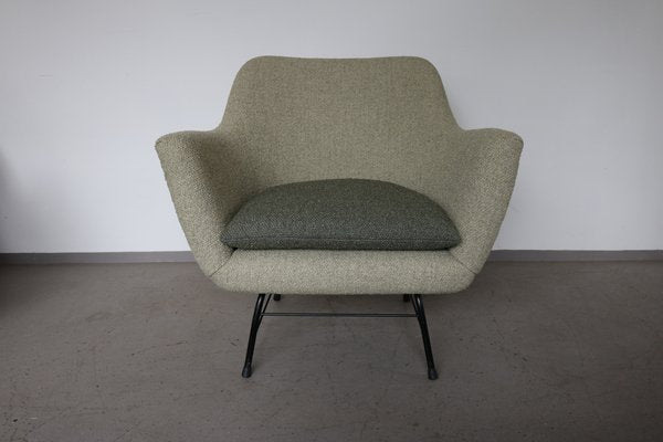 Vintage German Cocktail Chair in Green Boucle, 1950-FUP-1343632