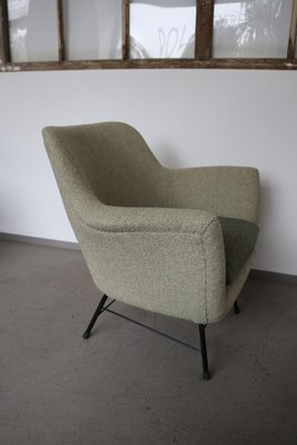 Vintage German Cocktail Chair in Green Boucle, 1950-FUP-1343632