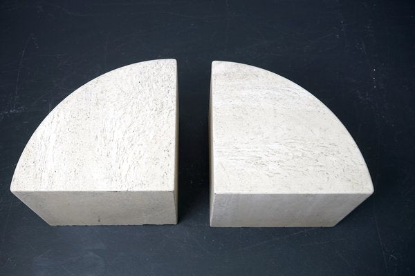 Vintage German Coffee Tables in Travertine, 1970s, Set of 2-CIP-1183543