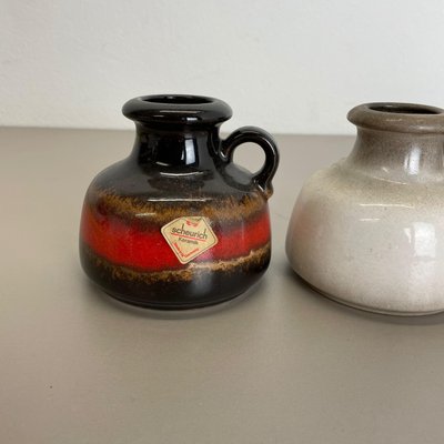 Vintage German Fat Lava 493-10 Pottery Vases from Scheurich, Set of 5-QZ-1131865