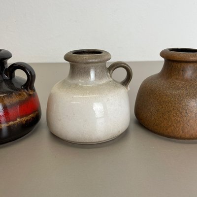 Vintage German Fat Lava 493-10 Pottery Vases from Scheurich, Set of 5-QZ-1131865