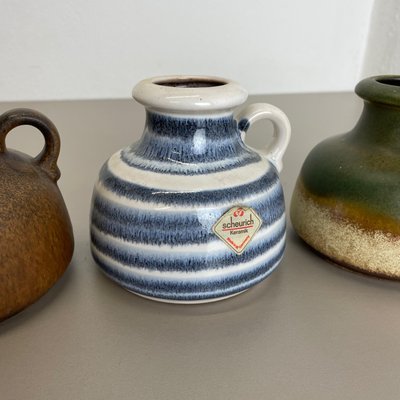 Vintage German Fat Lava 493-10 Pottery Vases from Scheurich, Set of 5-QZ-1131865