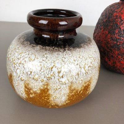 Vintage German Fat Lava Vases from Scheurich, Set of 3-QZ-550829