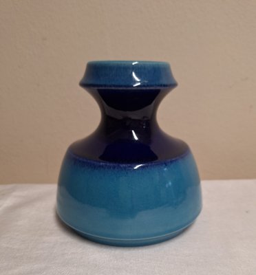 Vintage German Flower Vase with Shades of Blue in Ceramic by Steuler, 1970s-HOI-2040246