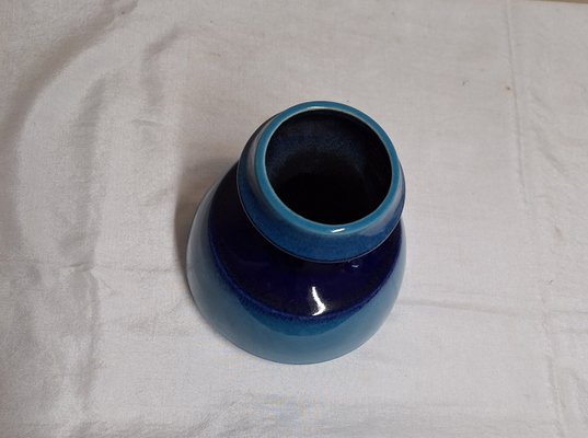 Vintage German Flower Vase with Shades of Blue in Ceramic by Steuler, 1970s-HOI-2040246