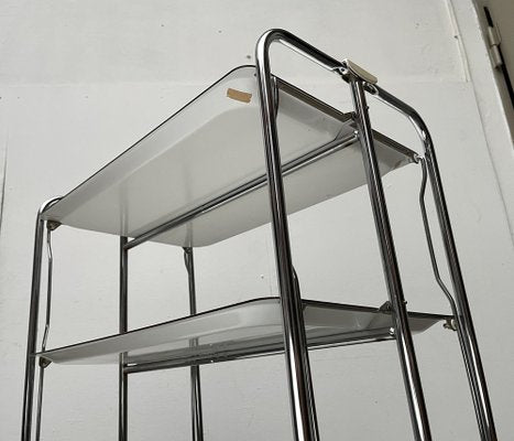 Vintage German Foldable Service Cart with 3 Trays, 1970s-UAH-1749959