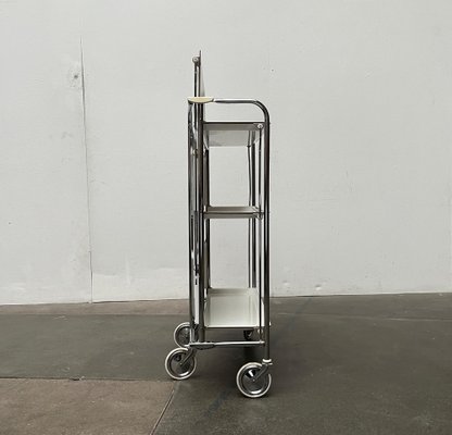 Vintage German Foldable Service Cart with 3 Trays, 1970s-UAH-1749959