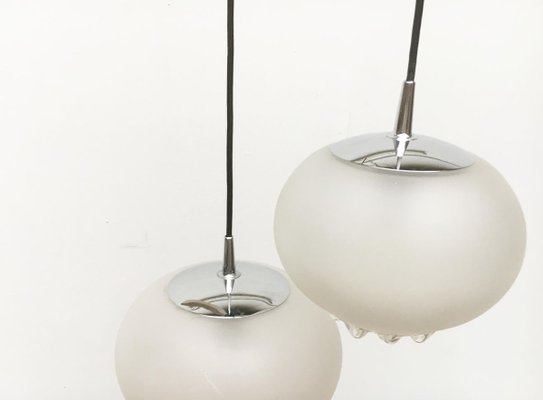 Vintage German Glass AH Pendant Lamps from Peill & Putzler, Set of 2-UAH-853641