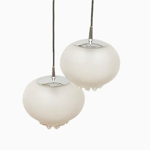 Vintage German Glass AH Pendant Lamps from Peill & Putzler, Set of 2-UAH-853641