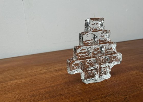 Vintage German Glass X-Mas Tree Candleholder from Wiesenthalhütte, 1970s-UAH-1763522