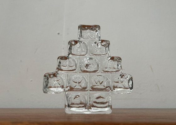 Vintage German Glass X-Mas Tree Candleholder from Wiesenthalhütte, 1970s-UAH-1763522