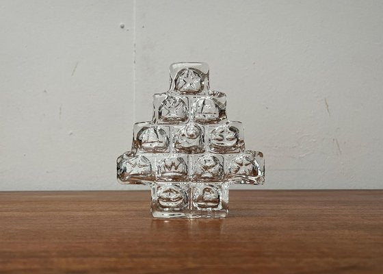 Vintage German Glass X-Mas Tree Candleholder from Wiesenthalhütte, 1970s-UAH-1763522