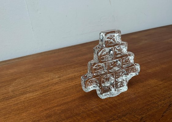 Vintage German Glass X-Mas Tree Candleholder from Wiesenthalhütte, 1970s-UAH-1763522