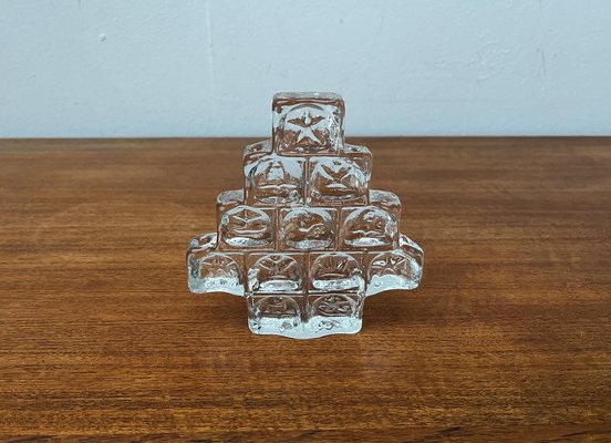 Vintage German Glass X-Mas Tree Candleholder from Wiesenthalhütte, 1970s-UAH-1763522