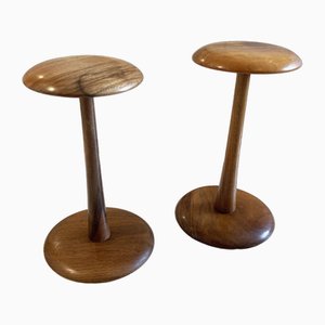 Vintage German Hat Stands in Walnut, 1930s, Set of 2-PBW-1798115