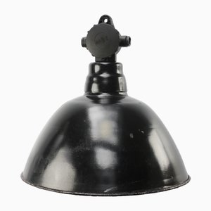 Vintage German Industrial Black Enamel and Bakelite Pendant Light-BLS-1799332