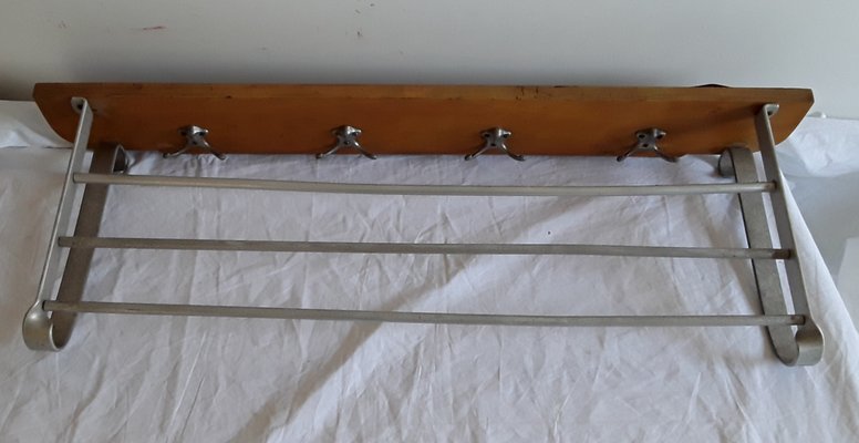 Vintage German Maple and Aluminum Rack, 1950s-HOI-636064