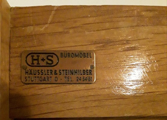 Vintage German Office Cabinet in Light Oak from Häussler & Steinhilber, 1950s-HOI-1714307