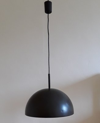 Vintage German Pendant Lamp with Brown Metal Shade, 1970s-HOI-1340745