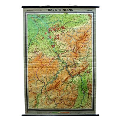 Vintage German Rhineland Map Rollable Wall Chart Poster Print-KJP-1149233