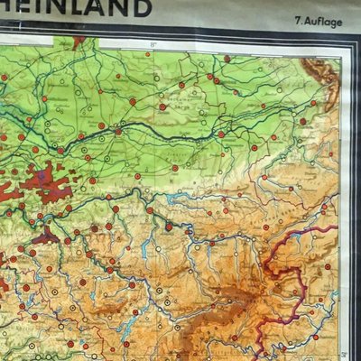 Vintage German Rhineland Map Rollable Wall Chart Poster Print-KJP-1149233