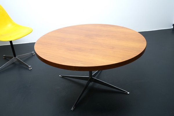 Vintage German Round Teak Coffee Table, 1960s-CIP-1109626