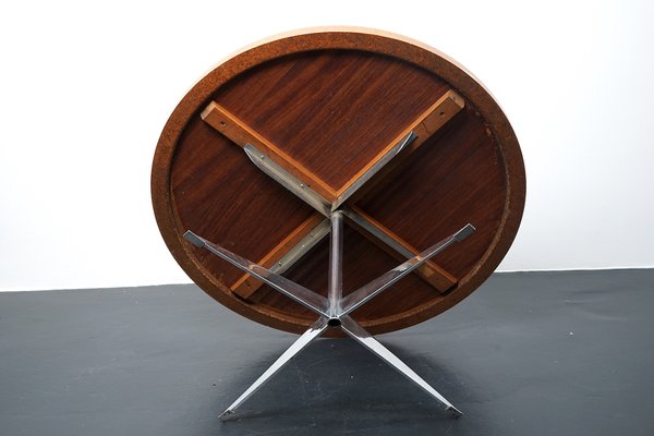 Vintage German Round Teak Coffee Table, 1960s-CIP-1109626