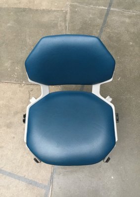 Vintage German Space Age Leather Stacking Dining Chairs from Fröscher, 1970s, Set of 2-UAH-782843