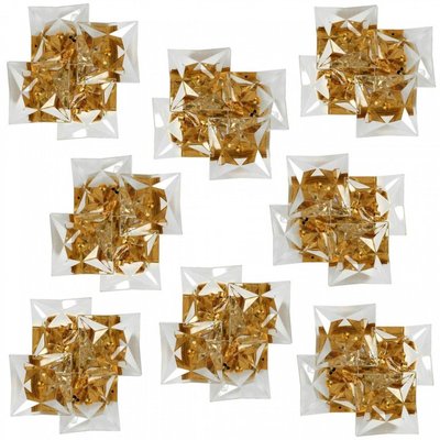 Vintage German Square Crystal and Gold-Plated Sconce from Kinkeldey, 1960-VDW-2016863