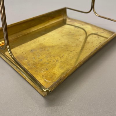 Vintage German Tiki Brass and Bamboo Tray by Grasoli, 1950s-QZ-1814023