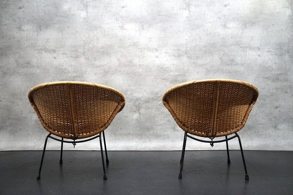 Vintage German Wicker Cocktail Chairs, 1960s, Set of 2-CIP-1739820