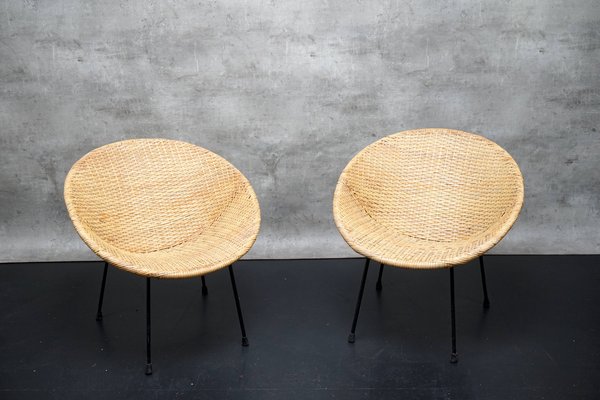 Vintage German Wicker Cocktail Chairs, 1960s, Set of 2-CIP-1739820